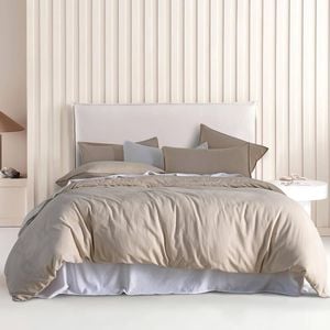 CleverPolly Vintage Washed Microfibre Quilt Cover Set- Linen - King