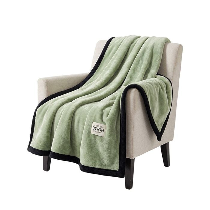 SOGA Matcha Green Flannel Polyester Throw Blanket 200x230cm
