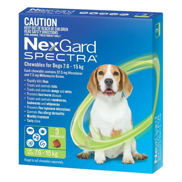 NexGard Spectra Dogs 7.6-15kg 3pk WNGSM3