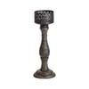 Willow & Silk Handmade 35cm Wooden/iron Chateau Pillar Candle Holder