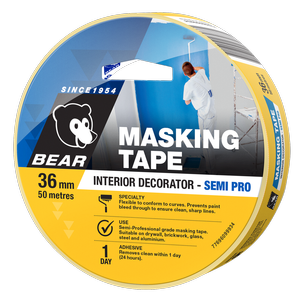 Bear 36mm x 50m Interior Decorator Masking Tape