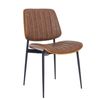 HOMFURN Upholstered Faux Leather Dining Chairs with Walnut Bentwood (Set of 2),Brown