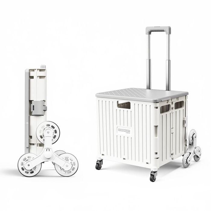 Viviendo Folding Shopping Trolley Portable Grocery Cart Rolling Wheel with Sliding Cover
