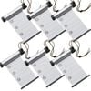 6x Funky Luggage Cylinder Tag Rollout Label for Address Details Silver/Grey