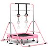 Advwin Kids Gymnastics Bar, Horizontal Bar with Detachable Trampoline & Rings, Foldable Kip Bar, Ages 3-8