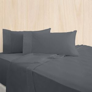 Bas Phillips Bamboo Cotton 400tc Bed Sheet Set W/pillowcase Mega Queen Charcoal