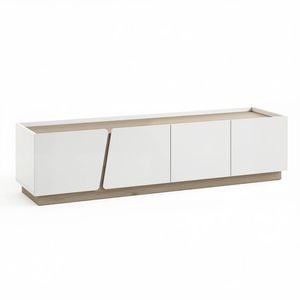 Artiss TV Cabinet Entertainment Unit Stand 180cm Grayish white & Walnut
