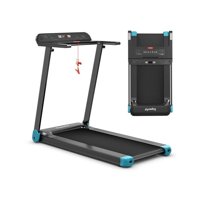 Costway Folding Electric Treadmill 12km/h with LED Screen Navy