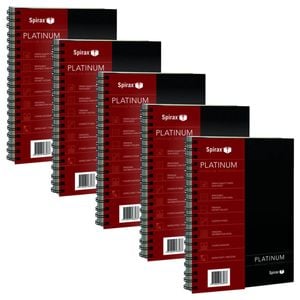 5pc Spirax 400 Platinum Spiral A4 Notebook Paper Writing Stationery 200-pages