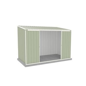 Absco Sheds 3.00 x 1.52 x 2.08m Pale Eucalypt Ezislider Double Sliding Door Garden Shed