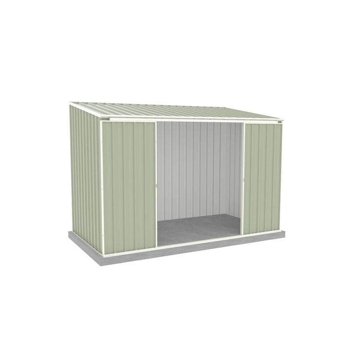 Absco Sheds 3.00 x 1.52 x 2.08m Pale Eucalypt Ezislider Double Sliding Door Garden Shed