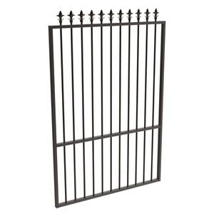 ProtectorAl 800 - 1200 x 1800mm Black Aluminium Spear Top Pool Gate With Mid Rail
