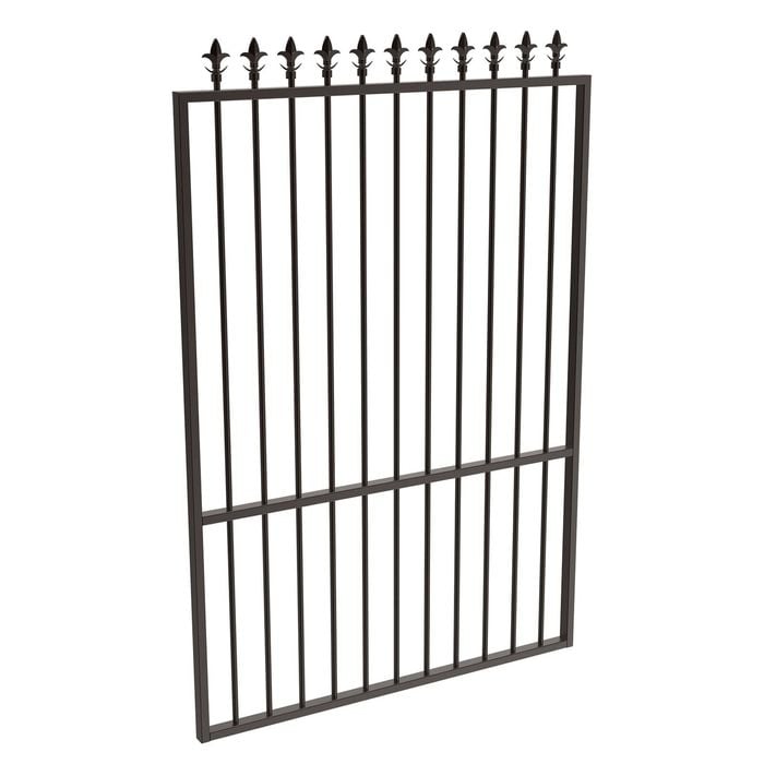ProtectorAl 800 - 1200 x 1800mm Black Aluminium Spear Top Pool Gate With Mid Rail
