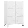 vidaXL Industrial Storage Chest White Metal Container Side Cabinet Sideboard