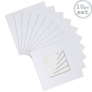 10x Picture Photo Mounts - To Fit Frame Size 10 X 10" For Image Size 6 X 6"