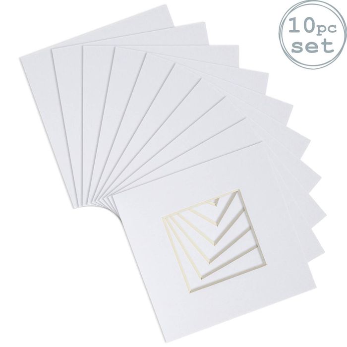 10x Picture Photo Mounts - To Fit Frame Size 10 X 10" For Image Size 6 X 6"