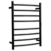 Hotwire 80W 700 x 530mm Black 8 Bar Curved Round Heated Towel Rail with Timer