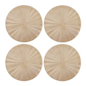 4pc Mikasa Round PU Gold Kitchen Table Placemat Set 38cm