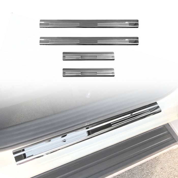 AUSGO Door Sill Protector for Nissan Navara NP300 D23 Dual Cab 2015-2025 Stainless Steel Scuff Plate Cover
