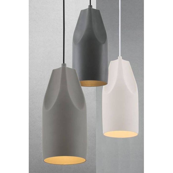 Telbix Forma Modern Pendant Hanging Lamp Light Aluminium White