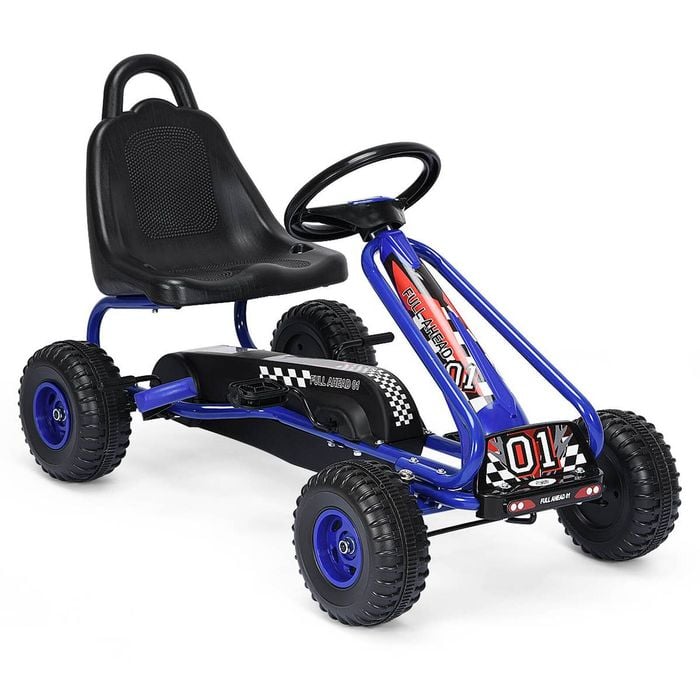 Costway Kids Pedal Go Kart Outdoor Ride On Car Toy Racer Blue