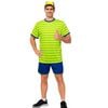 Adult 90s Teenager Costume Hat Striped Top Shorts Halloween Fancy Dress Up L/XL 175-185cm Height