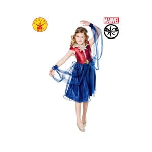Marvel Size 7-8y Captain Marvel Girl Dress Deluxe Costume Party Kids Cosplay