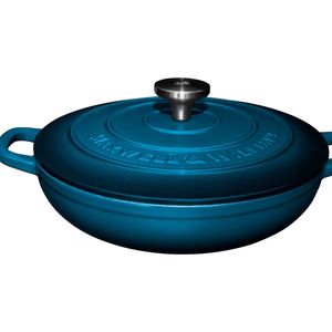 Maxwell & Williams Cookware Cast Iron Braiser 27cm/3.3L - Midnight Blue