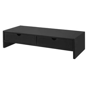 VIKUS Black Monitor Standand Desk Organizer with 2 Drawers