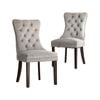 Oikiture 2x Velvet Dining Chairs Upholstered French Provincial Tufted Light Grey