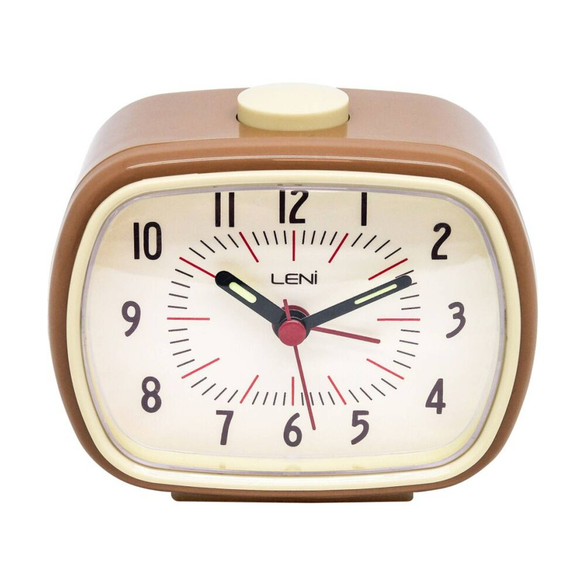 Leni Retro-Inspired Analogue Bedside Table/Desk Alarm Clock