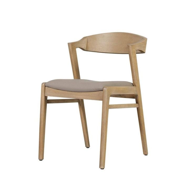 Lux Modern Dining Chair with Taupe Seat Cushion