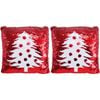 2PK LVD 40x40cm Sequin Tree Pillow Cushion Home/Living Room Decor - Red