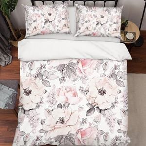 3D Pink Floral Quilt Cover Set Bedding Set Pillowcases 57
