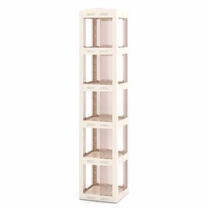 Costway 360°rotating Bookshelf 5-tier Corner Bookcase Display Shelf