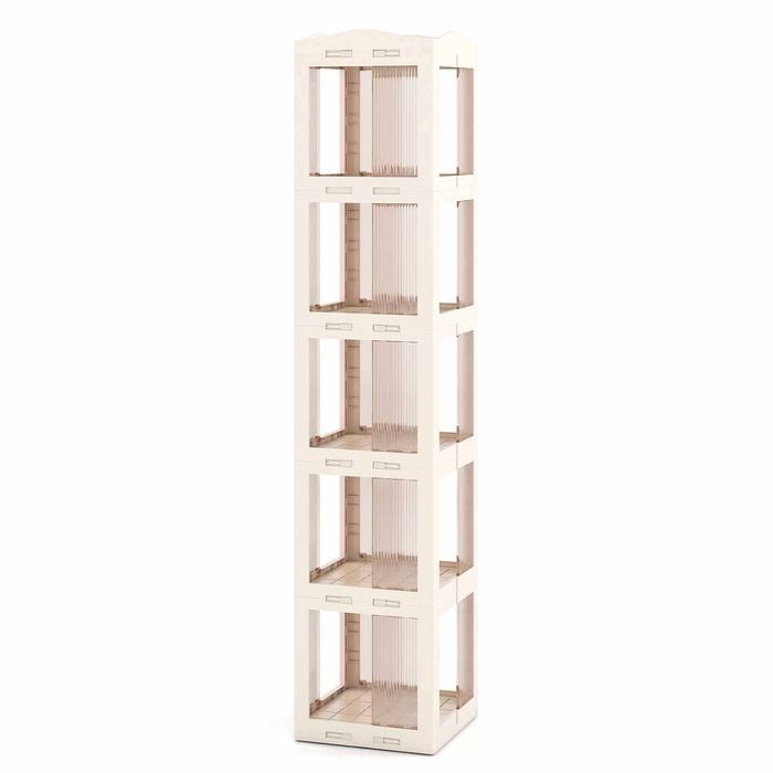 Costway 360°rotating Bookshelf 5-tier Corner Bookcase Display Shelf