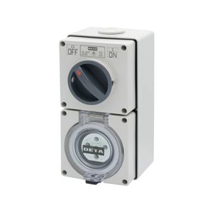 Deta 20A 500V Industrial 5 Pin Round Switched Outlet
