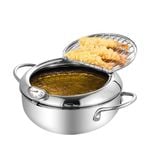 Toque 20CM Deep Frying Pot with Thermometer Silver