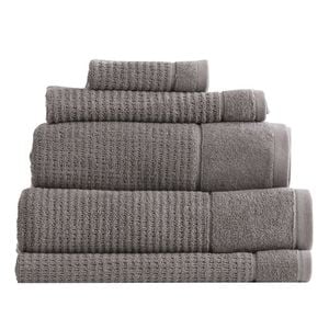5pc Renee Taylor Cambridge 650gsm Textured Bath/hand/face Towel Mat Fossil