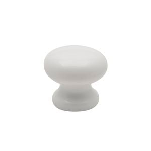 Prestige 40mm White Acrylic Mushroom Knob - White