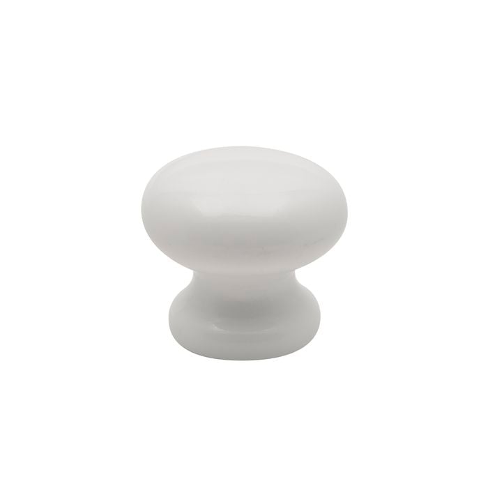 Prestige 40mm White Acrylic Mushroom Knob - White