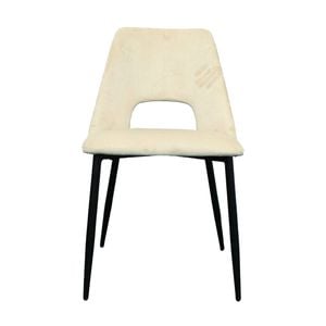 Geena 4pcs Set Dining Chair Premium Velvet Fabric Upholstery Beige