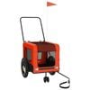 vidaXL Pet Bike Trailer Dog Stroller Orange and Black Oxford Fabric and Iron