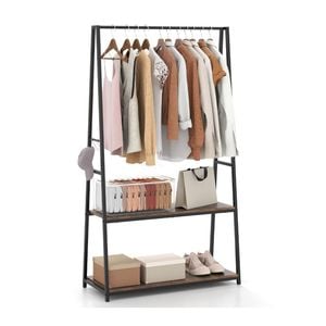 Costway Clothes Rack Garment Coat Stand Brown 171cm