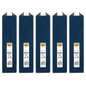 5x Marbig Clearview 2 D-ring Insert Binder A4 File 50mm Document Organiser Blue