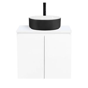 CIBO 600mm Nordic Wall Hung Bathroom Vanity With Black And White Basin