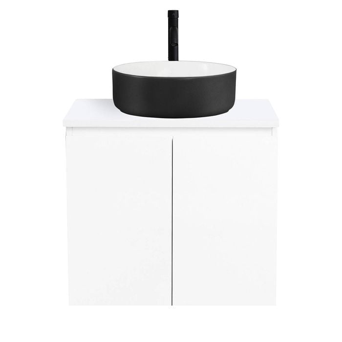CIBO 600mm Nordic Wall Hung Bathroom Vanity With Black And White Basin