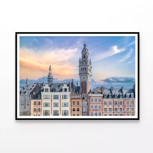 Lille City Centre Square & Sky  Print 100% Australian Made 90x60cm  (Poster)