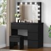 Alfordson Dressing Table Stool Set Black