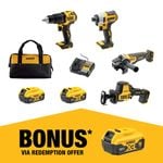 DeWALT 18V XR 5.0Ah 4 Piece Combo Kit DCZ409P2-XE